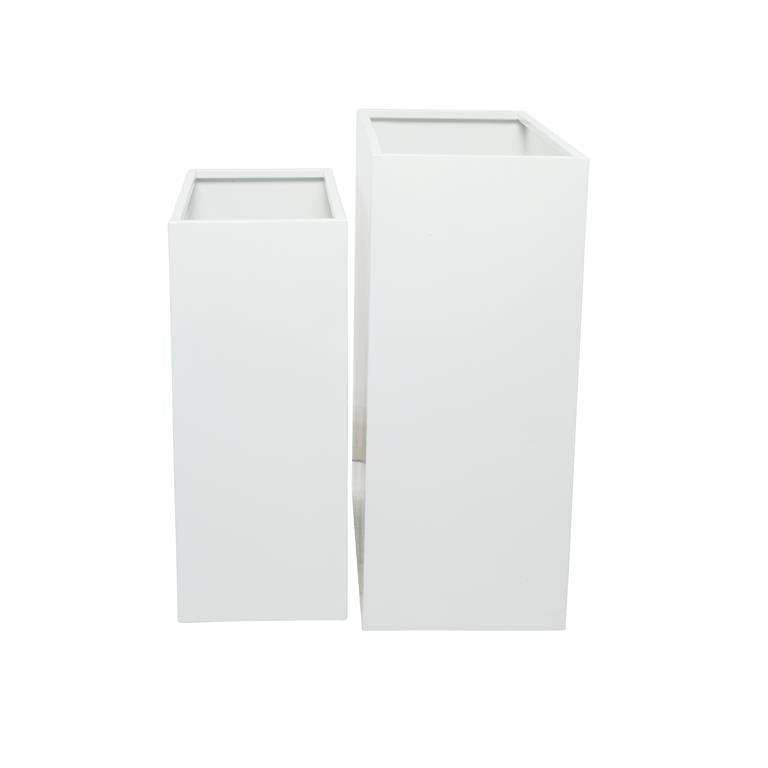 WHITE METAL INDOOR OUTDOOR PLANTER