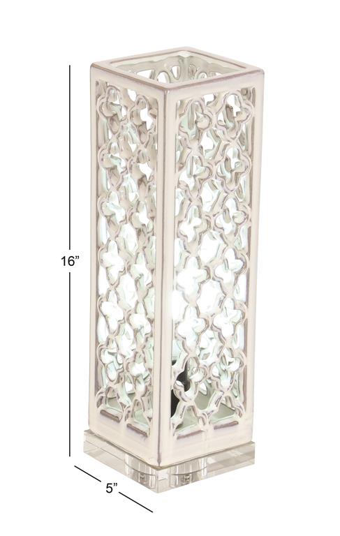 WHITE PORCELAIN COASTAL TABLE LAMP UPLIGHT,