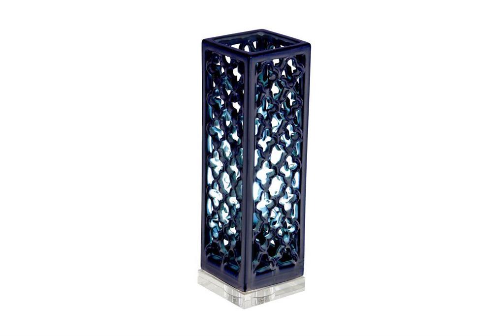 BLUE PORCELAIN ACCENT LAMP UPLIGHT