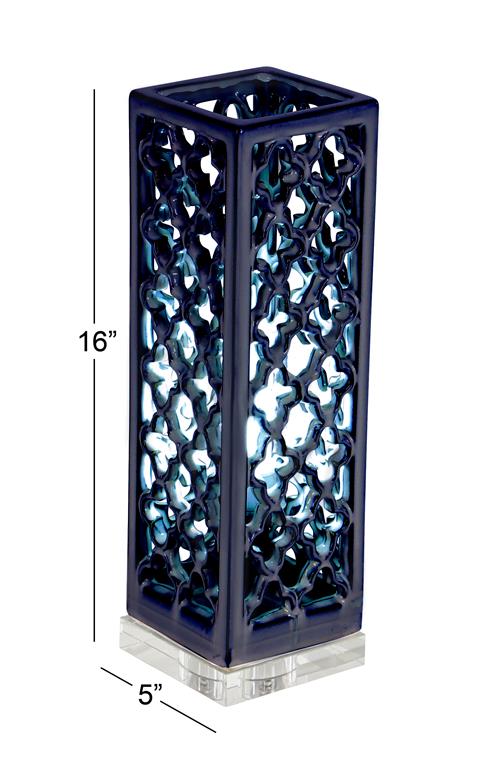 BLUE PORCELAIN ACCENT LAMP UPLIGHT