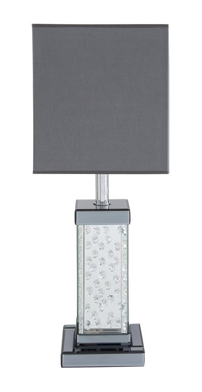 GRAY GLASS GLAM TABLE LAMP