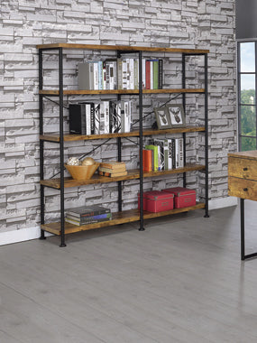 Analiese 4-Shelf Open Bookcase Antique Nutmeg