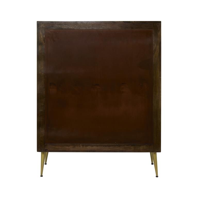 BROWN WOOD 1 SHELF AND 2 DOORS CABINET