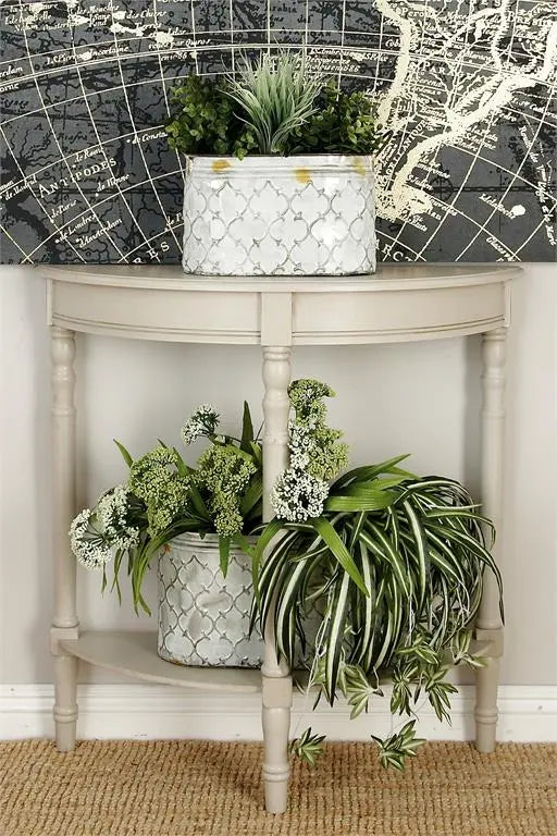 Gray Wood Traditional Console Table