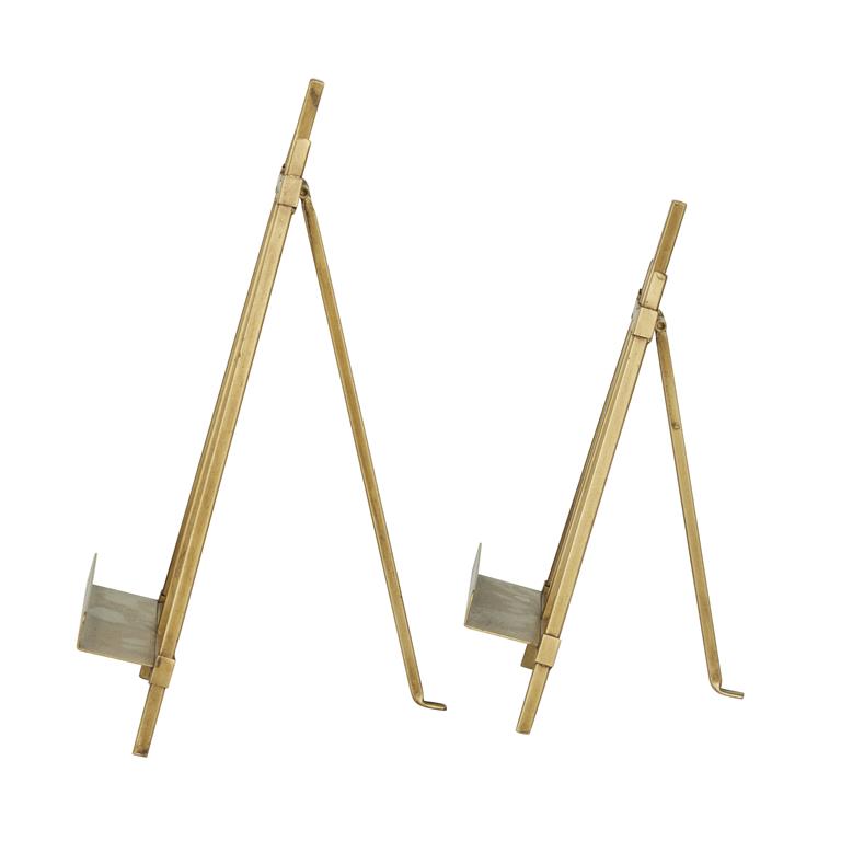GOLD METAL EASEL WITH FOLDABLE STAND,