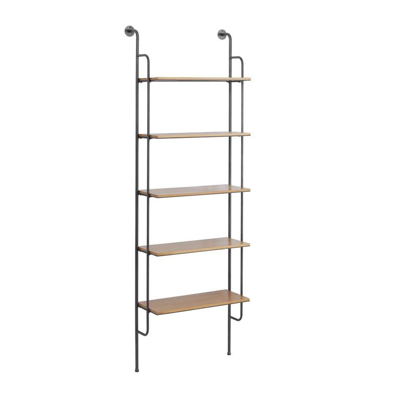 BROWN METAL 5 SHELF WALL SHELF