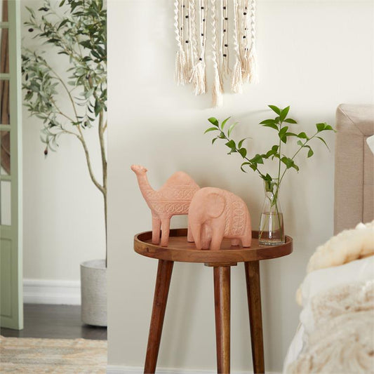 PINK CERAMIC MODERN FARMHOUSE SCULPTURE