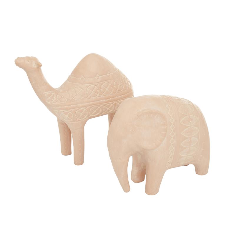 PINK CERAMIC MODERN FARMHOUSE SCULPTURE