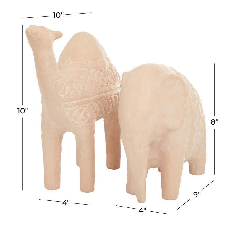PINK CERAMIC MODERN FARMHOUSE SCULPTURE