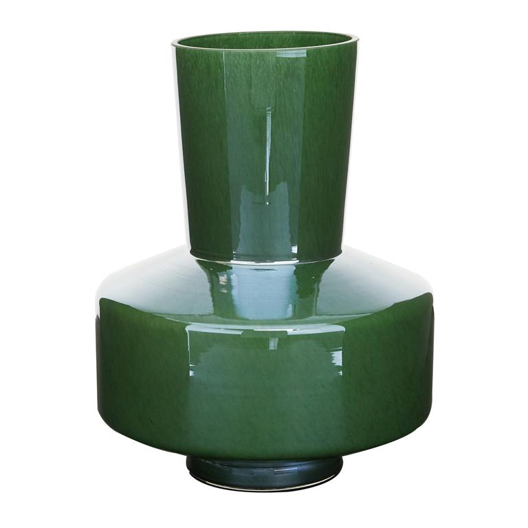 GREEN GLASS VASE