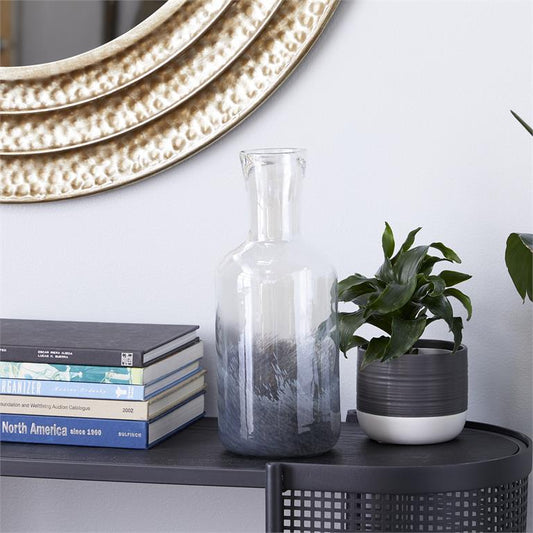 GRAY GLASS OMBRE VASE