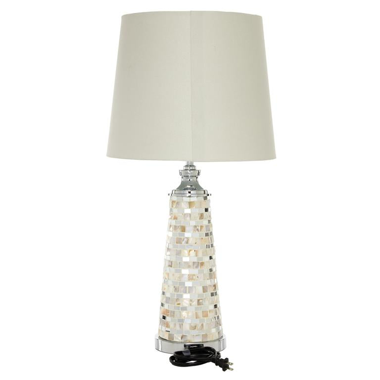 WHITE CAPIZ SHELL GLAM TABLE LAMP
