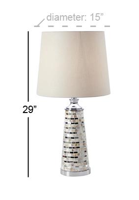 WHITE CAPIZ SHELL GLAM TABLE LAMP