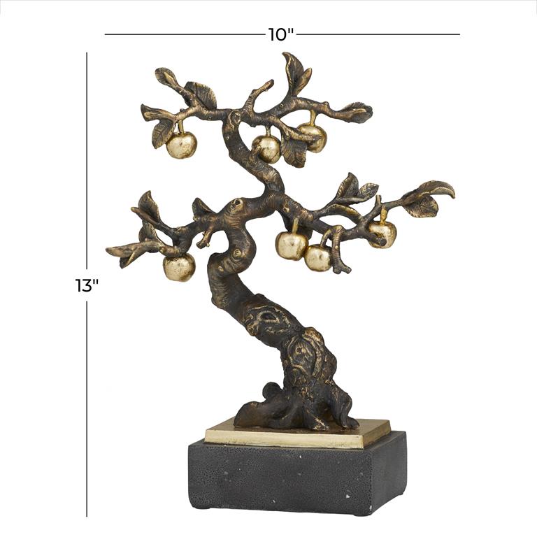 BRONZE POLYSTONE ECLECTIC TREE SCULPTURE