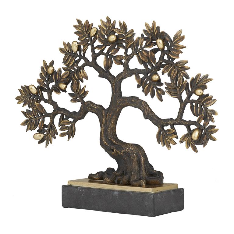 BRONZE POLYSTONE ECLECTIC TREE SCULPTURE