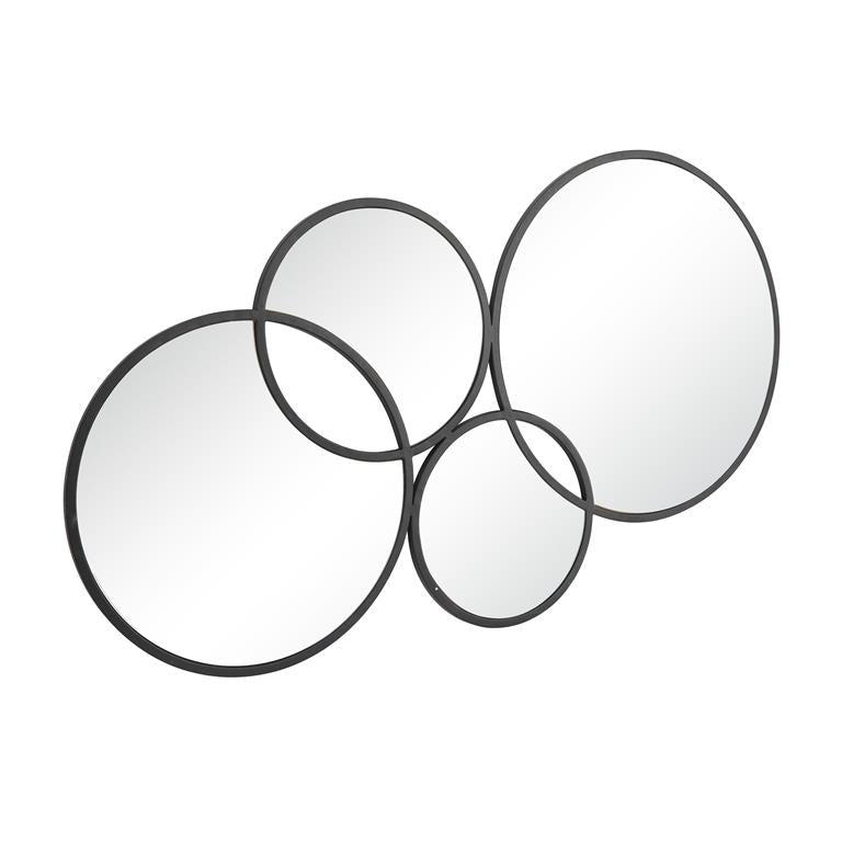 COSMOLIVING BY COSMOPOLITAN BLACK WOOD BUBBLE CLUSTER WALL MIRROR