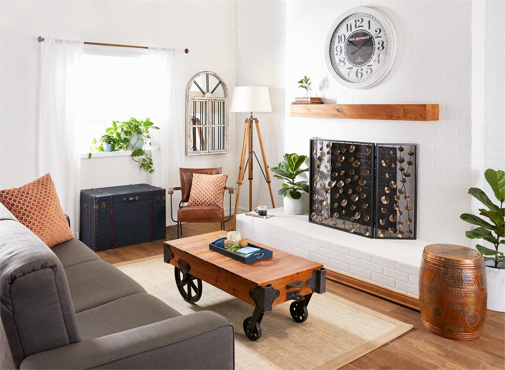 LARGE SQUARE BROWN THROW PILLOW WITH GEOMETRIC PATTERN