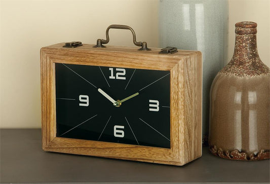 BLACK WOOD ENCASED CLOCK