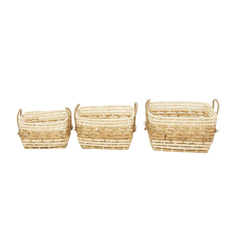 BROWN SEAGRASS CONTEMPORARY STORAGE BASKET