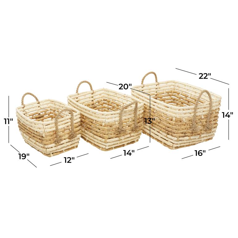 BROWN SEAGRASS CONTEMPORARY STORAGE BASKET