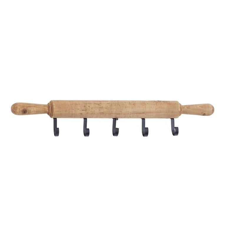 BROWN WOOD 5 HOOKS WALL HOOK