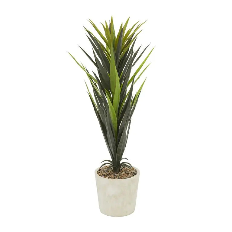 Beige Plastic Contemporary Dracaena Artificial Plant
