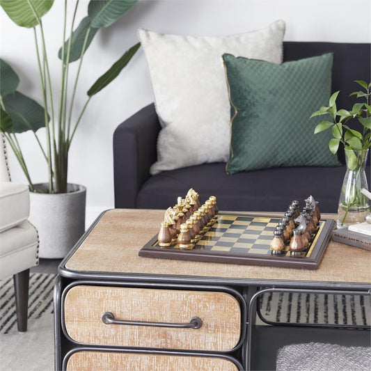 GOLD ALUMINUM CHESS GAME SET