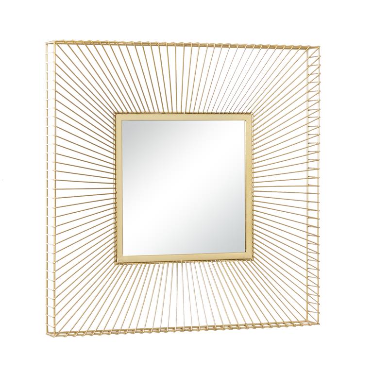 COSMOLIVING BY COSMOPOLITAN GOLD METAL STARBURST WALL MIRROR