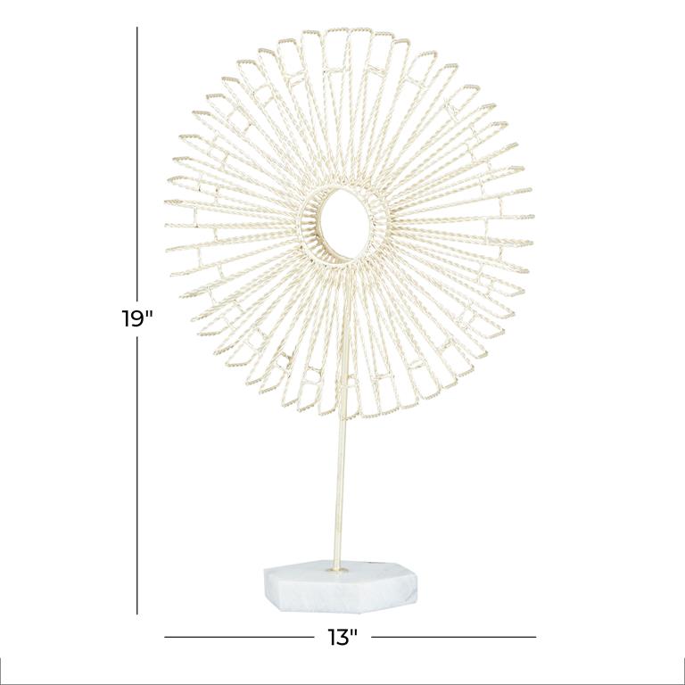 COSMOLIVING BY COSMOPOLITAN GOLD MARBLE STARBURST SCULPTURE