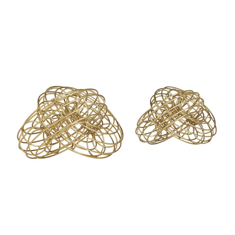 GOLD METAL CHAIN WIRE SCULPTURE