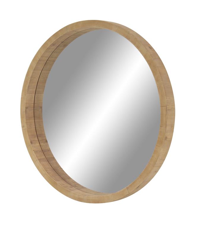 BROWN WOOD WALL MIRROR
