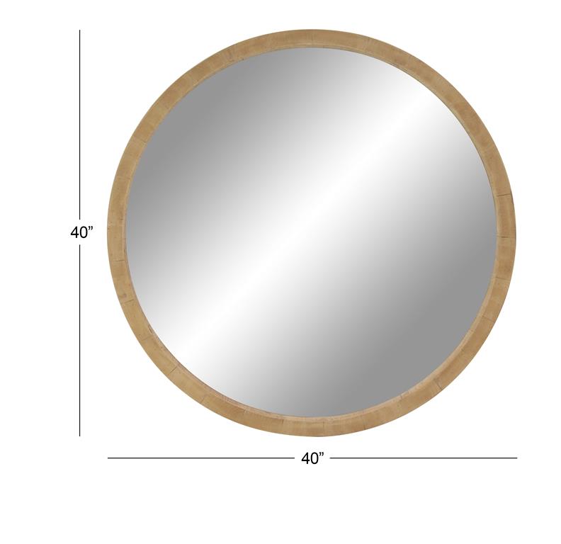 BROWN WOOD WALL MIRROR
