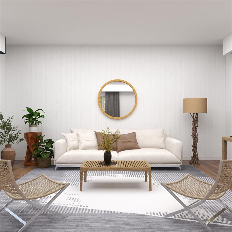 BROWN WOOD WALL MIRROR