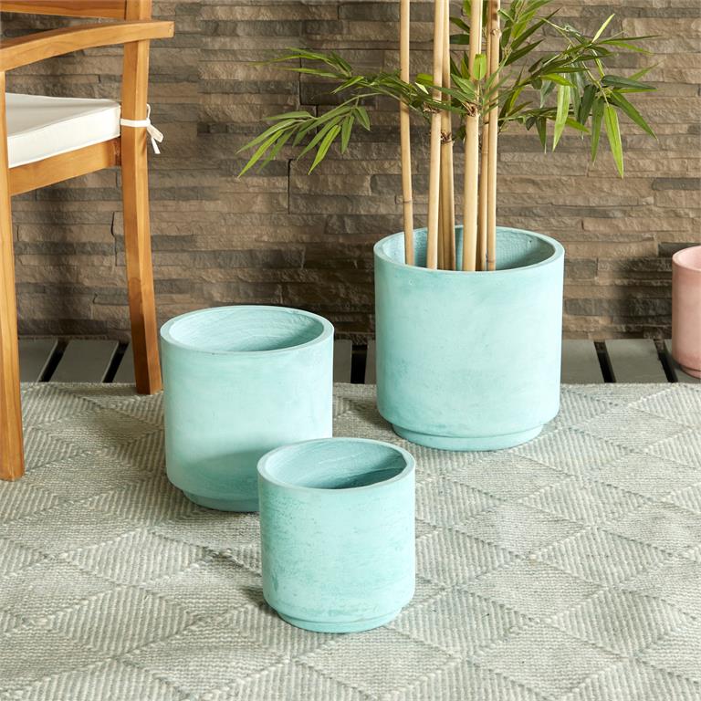 TURQUOISE MAGNESIUM OXIDE INDOOR OUTDOOR PLANTER
