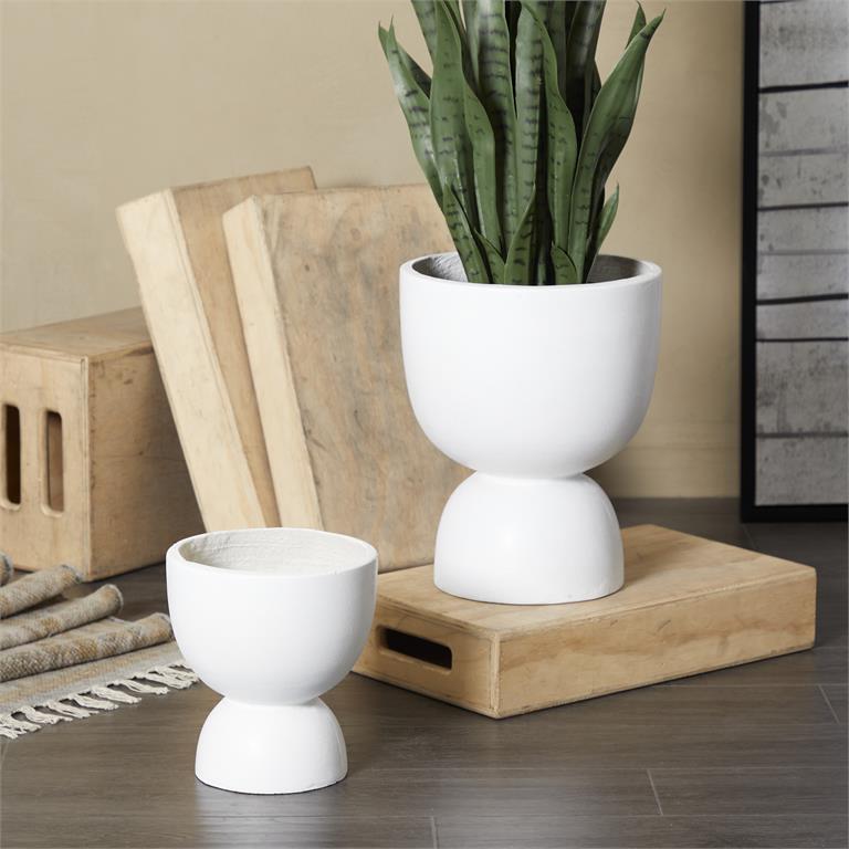 WHITE MAGNESIUM OXIDE INDOOR OUTDOOR PLANTER