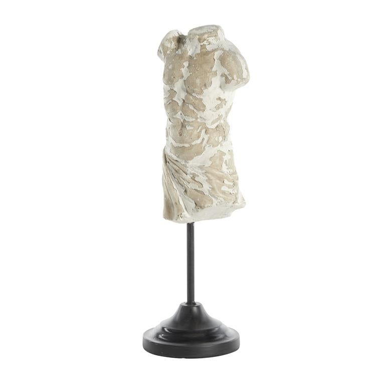 BEIGE FIBER CLAY VINTAGE PEOPLE SCULPTURE