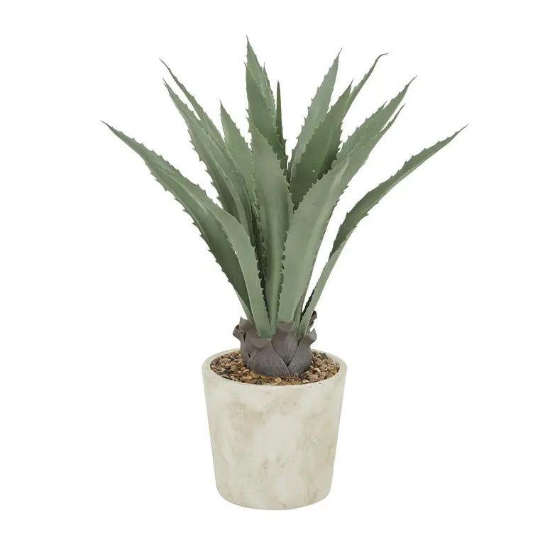 Beige Plastic Contemporary Agave Artificial Plant