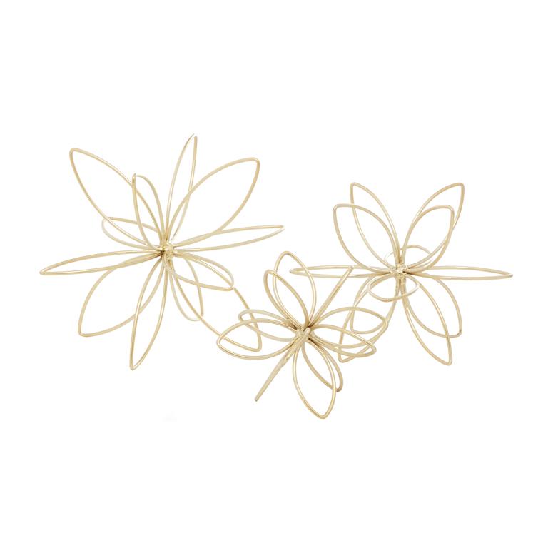 COSMOPOLITAN GOLD METAL FLORAL HANDMADE SCULPTURE