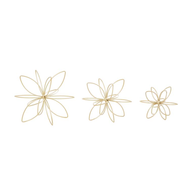COSMOPOLITAN GOLD METAL FLORAL HANDMADE SCULPTURE