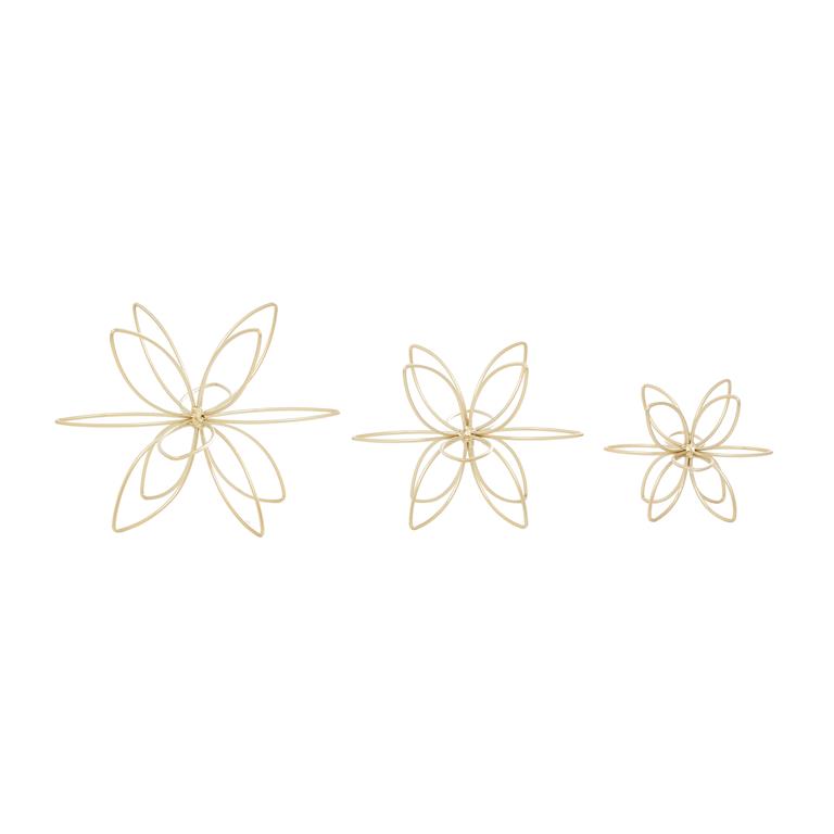 COSMOPOLITAN GOLD METAL FLORAL HANDMADE SCULPTURE