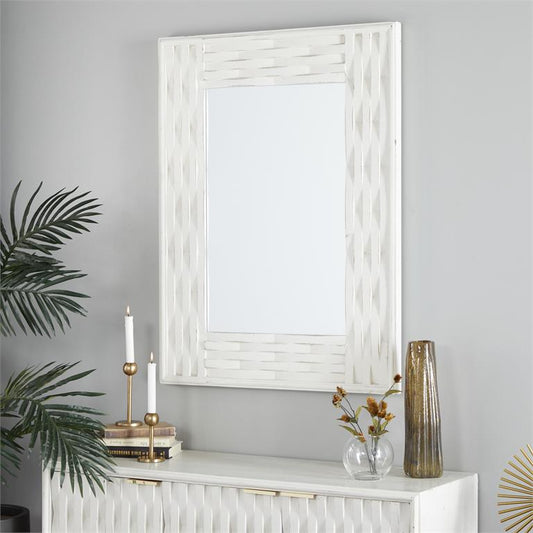 WHITE WOOD WALL MIRROR