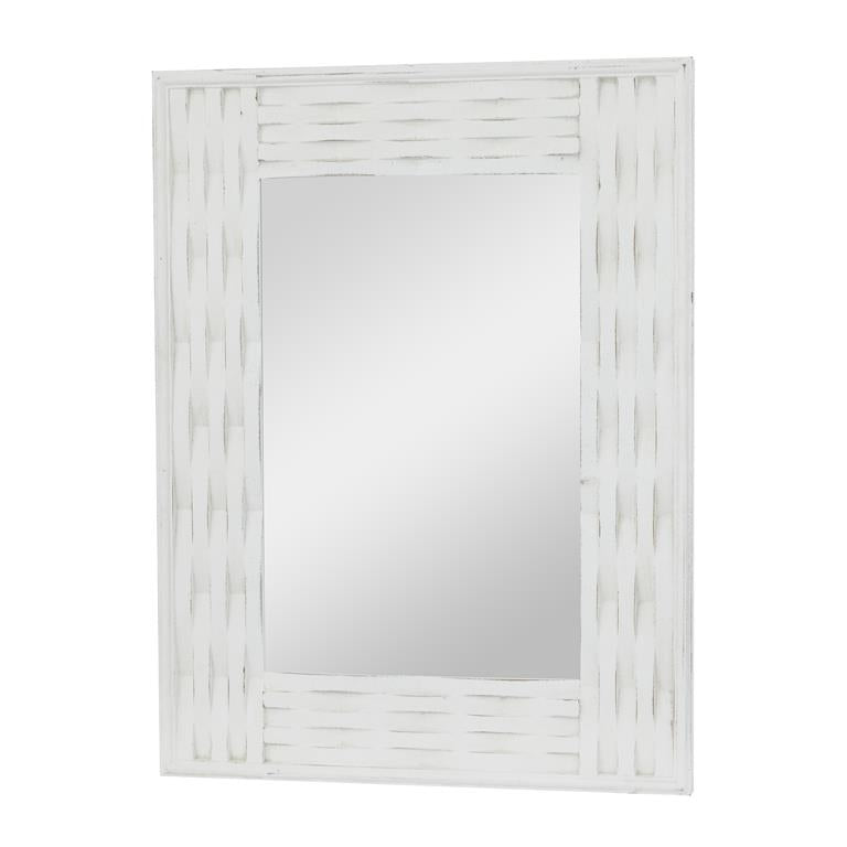 WHITE WOOD WALL MIRROR