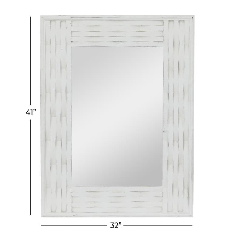 WHITE WOOD WALL MIRROR