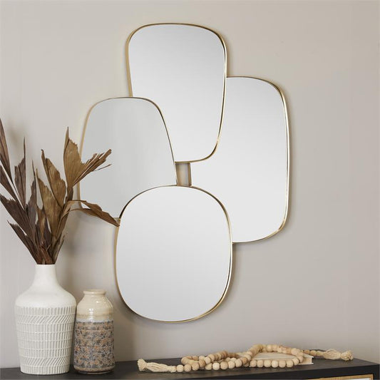COSMOLIVING BY COSMOPOLITAN GOLD METAL WALL MIRROR WITH VARYING SHAPES