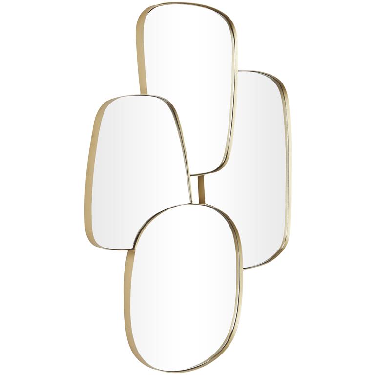 COSMOLIVING BY COSMOPOLITAN GOLD METAL WALL MIRROR WITH VARYING SHAPES