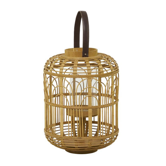 BROWN BAMBOO HANDMADE CANDLE LANTERN WITH HANDLE