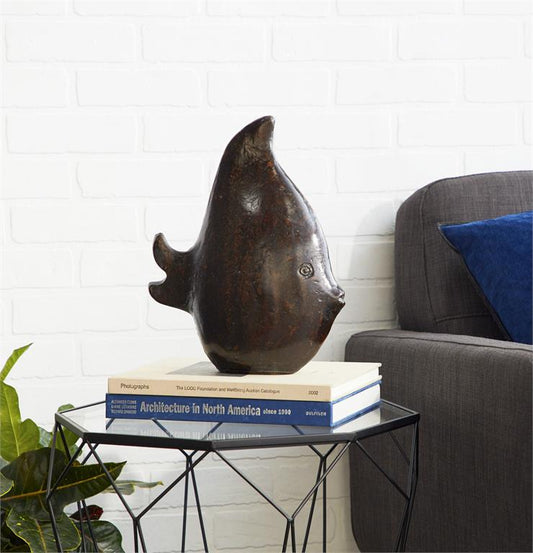 DARK BROWN PAPER MACHE VINTAGE SCULPTURE