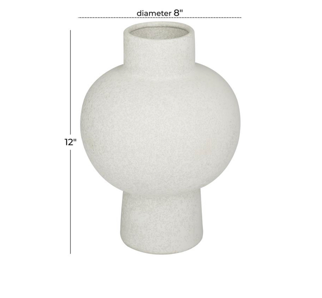 COSMOLIVING BY COSMOPOLITAN WHITE CERAMIC HANDMADE VASE