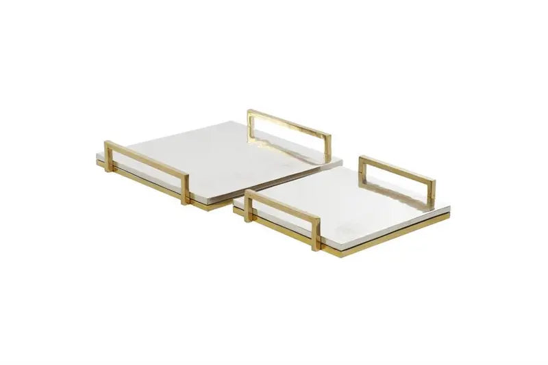 Silver and Gold Aluminum Glam Tray