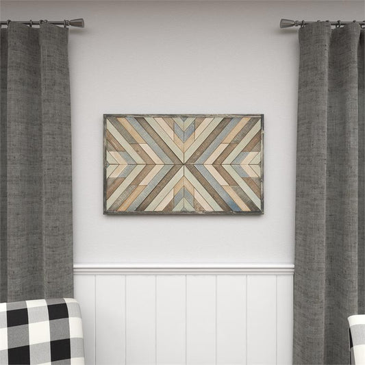 MULTI COLORED WOOD GEOMETRIC HANDMADE SOUTHWESTERN WALL DECOR